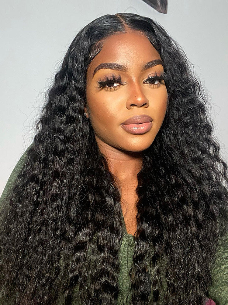 13x4 Swiss HD Lace Frontal Pre-bleached Water Wave Hair Pre plucked Lace Front Wigs
