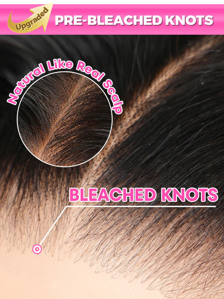 13x4 Swiss HD Lace Frontal Pre-bleached Water Wave Hair Pre plucked Lace Front Wigs