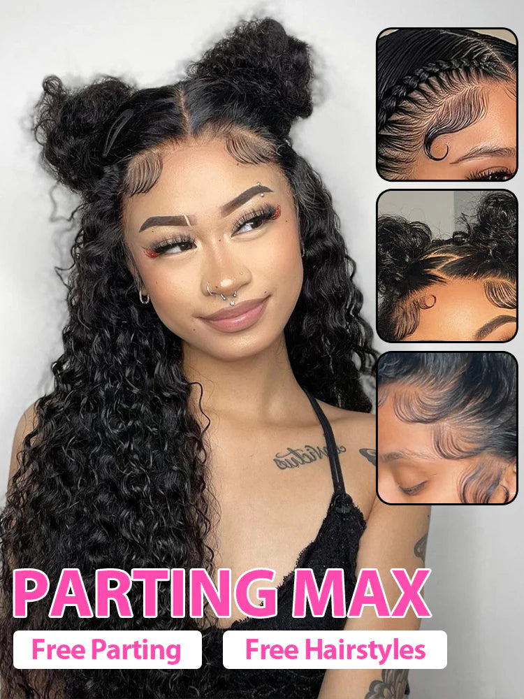 13x4 Swiss HD Lace Frontal Pre-bleached Water Wave Hair Pre plucked Lace Front Wigs